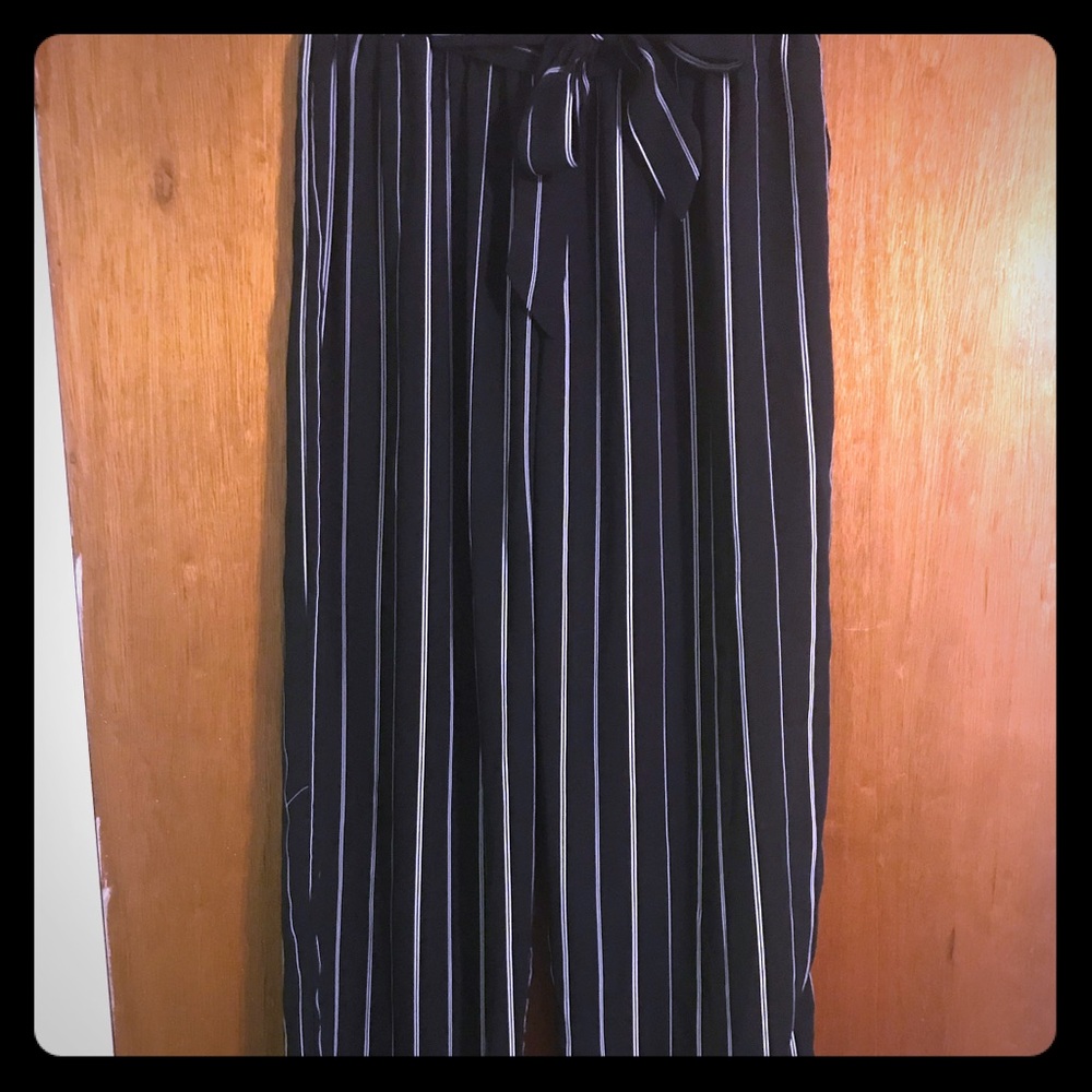 Black stripe pants